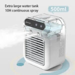 BougeRV Portable Air Cooler Fan 3 in 1 Rechargeable Fan with 2 Mist Speeds and Powerful Wind, Mini Multifunctional Cooling Fan for Bedroom, Office, Camping - Image 14